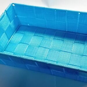 Contenitore con filo di ferro e nylon colorato - AZZURRO