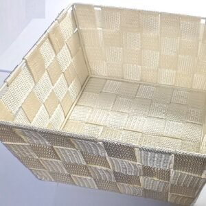 Contenitore con filo di ferro e nylon colorato - BIANCO PANNA